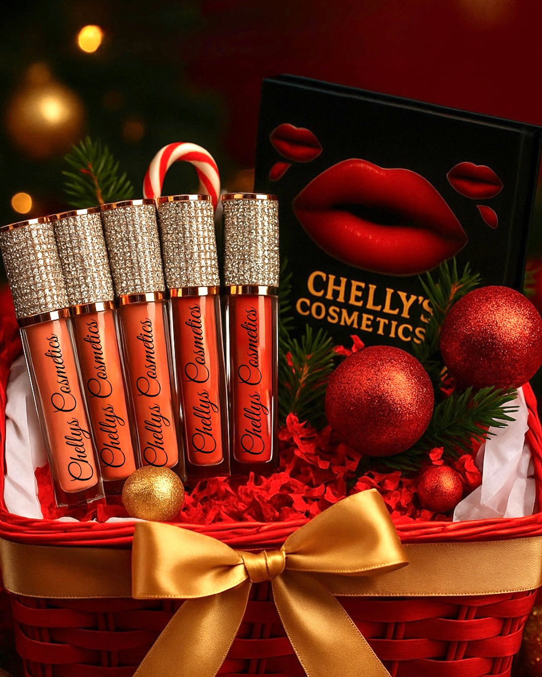 CHELLYS COSMETICS CHRISTMAS MAKE-UP BASKET